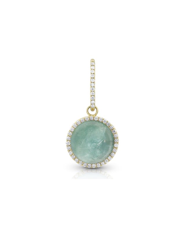 18k Yellow Gold Aquamarine & Diamond Pendant